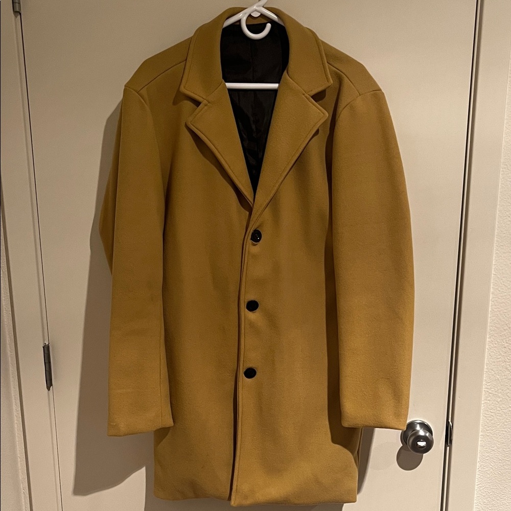 SHEIN Men's Yellow Trench Coat
